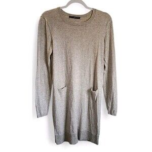 Peruvian Connection Jumper Sweater Dress Small Grey Pima Cotton  Alpaca